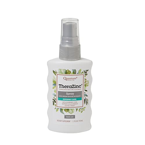 TheraZinc Immune Support Spray with Elderberry & Slippery Elm - 2oz Natural Sore Throat Relief & Cold Remedy - Perfect for Travel, Work & Home Use During Cold & Flu Season