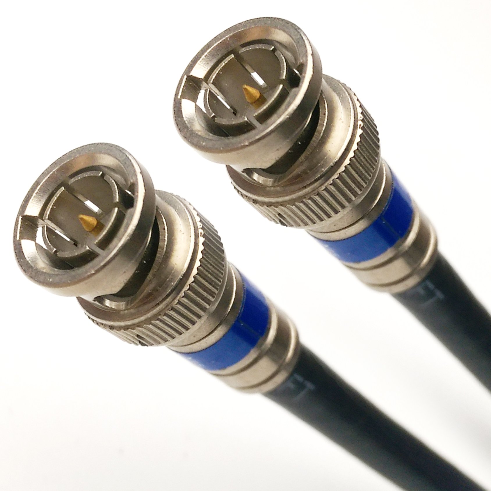 155ft QUAD SHIELD SOLID COPPER RG6 Coaxial Cable - 18AWG 3GHz 75 Ohm with UV Resistant Jacket & Brass Connectors for HD DVR, CCTV Security Cameras, Satellite TV - Made in USA by PHAT SATELLITE INTL
