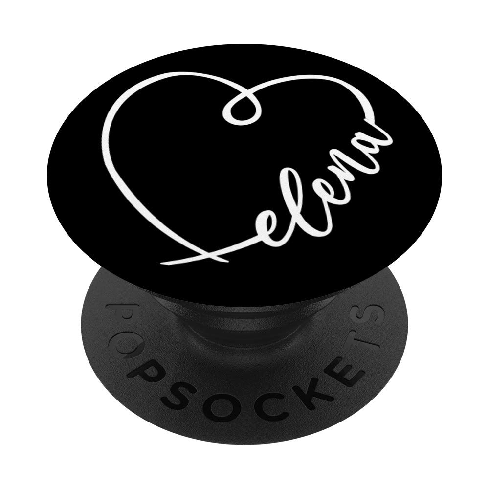 Elena Name Minimalist Heart Calligraphy Art PopSockets Swappable Phone Grip - Stylish Phone Accessory for iPhone, Samsung & Tablets - Perfect for Daily Use, Travel & Selfies