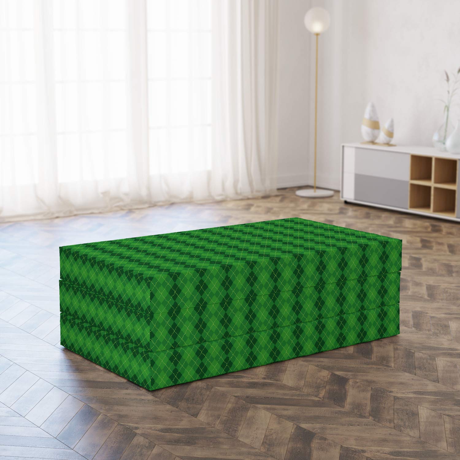 Ambesonne Irish Foldable Mattress - Tartan Plaid Design, 78.7
