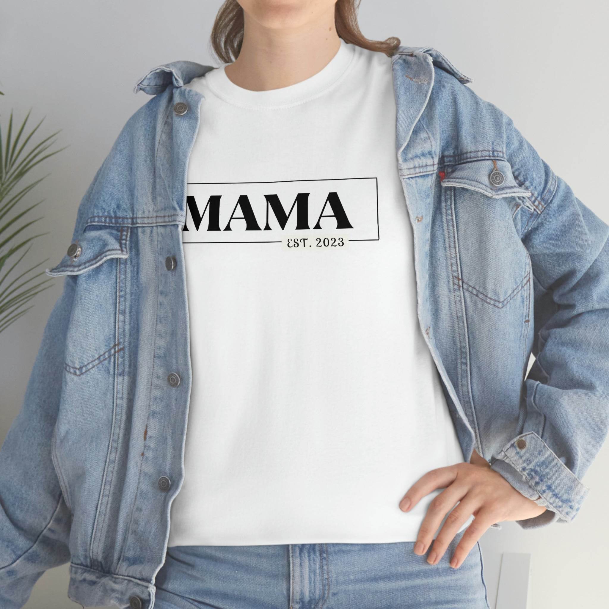 Custom Mama Est. Personalized T-Shirt - Best Mother's Day Gift for Mom - Perfect for Family Reunions, Birthday Celebrations & Special Occasions