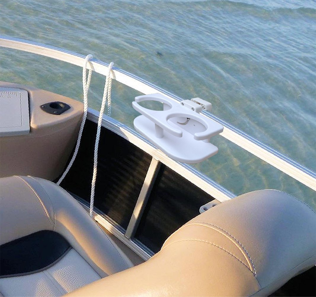 Brocraft Pontoon Boat Drink Holder - Square Rail Cup Holder for Pontoon Boats | Perfect for Fishing Trips, Boat Parties & Outdoor Adventures
