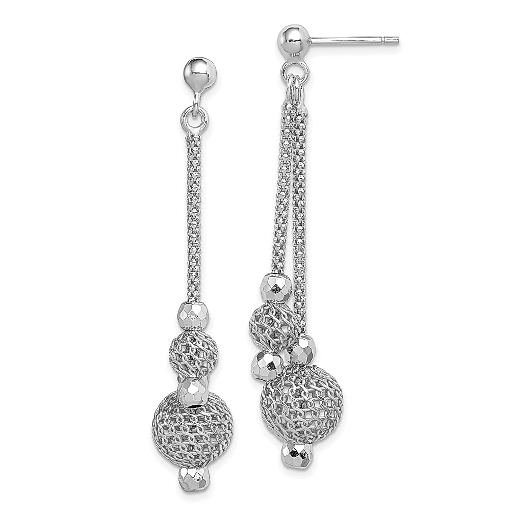 925 Sterling Silver Beaded Post Dangle Earrings | Elegant Drop Earrings for Women | Perfect Gift for Her | Ideal for Weddings, Parties & Everyday Wear