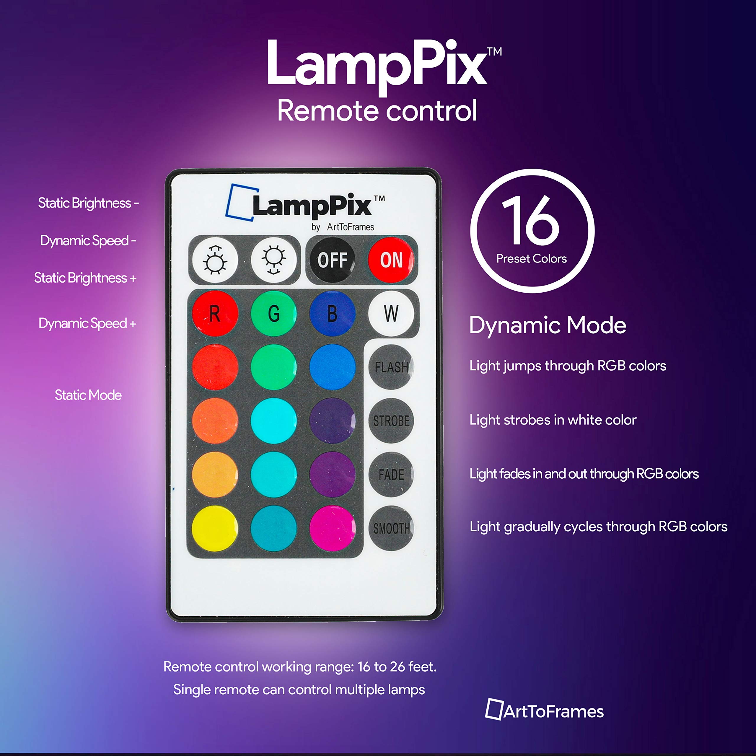 LED Desk Lamp with 16 Color Rechargeable Bulb - 5 Level Dimmer & Remote Control - Ikat Aqua Canvas Printed Table Light with Chrome Standoffs - Perfect for Home Office, Study & Bedroom Lighting - Made in USA
