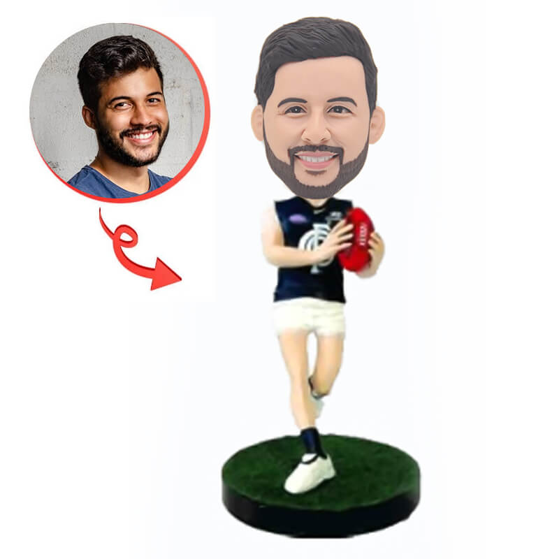 Custom Carlton Football Bobblehead - Personalized NFL Fan Gift for Sports Enthusiasts - Perfect for Game Day Decor, Man Cave, and Collectibles
