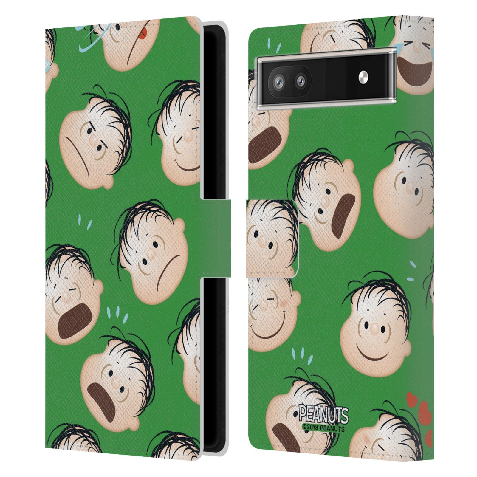 Peanuts Linus Leather Wallet Case for Google Pixel 6a - Officially Licensed Book Cover Design for Daily Use
