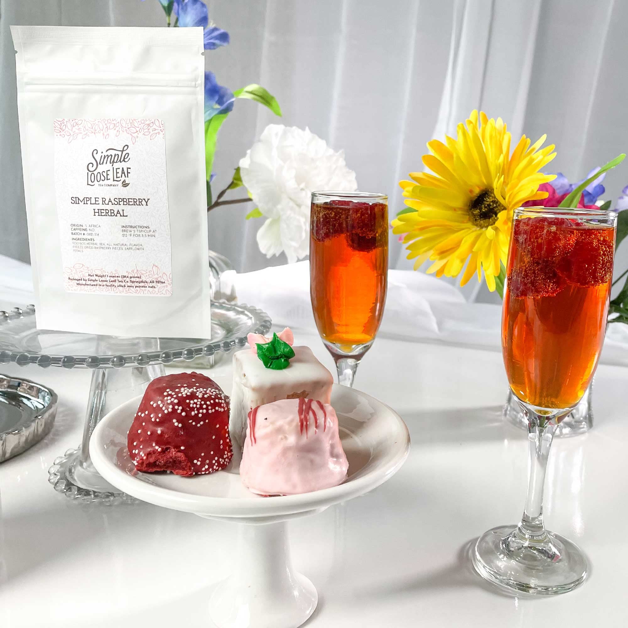 Premium Loose Leaf Raspberry Herbal Tea - Caffeine Free, Rich & Sweet Flavor - 4oz Bag - Perfect for Relaxation, Afternoon Tea & Gift Giving