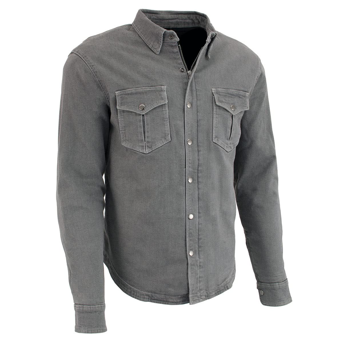 Milwaukee Leather Men's Long Sleeve Biker Shirt with CE Armor - Aramid Fiber Reinforced - X-Large - Motorcycle Riding & Protective Gear