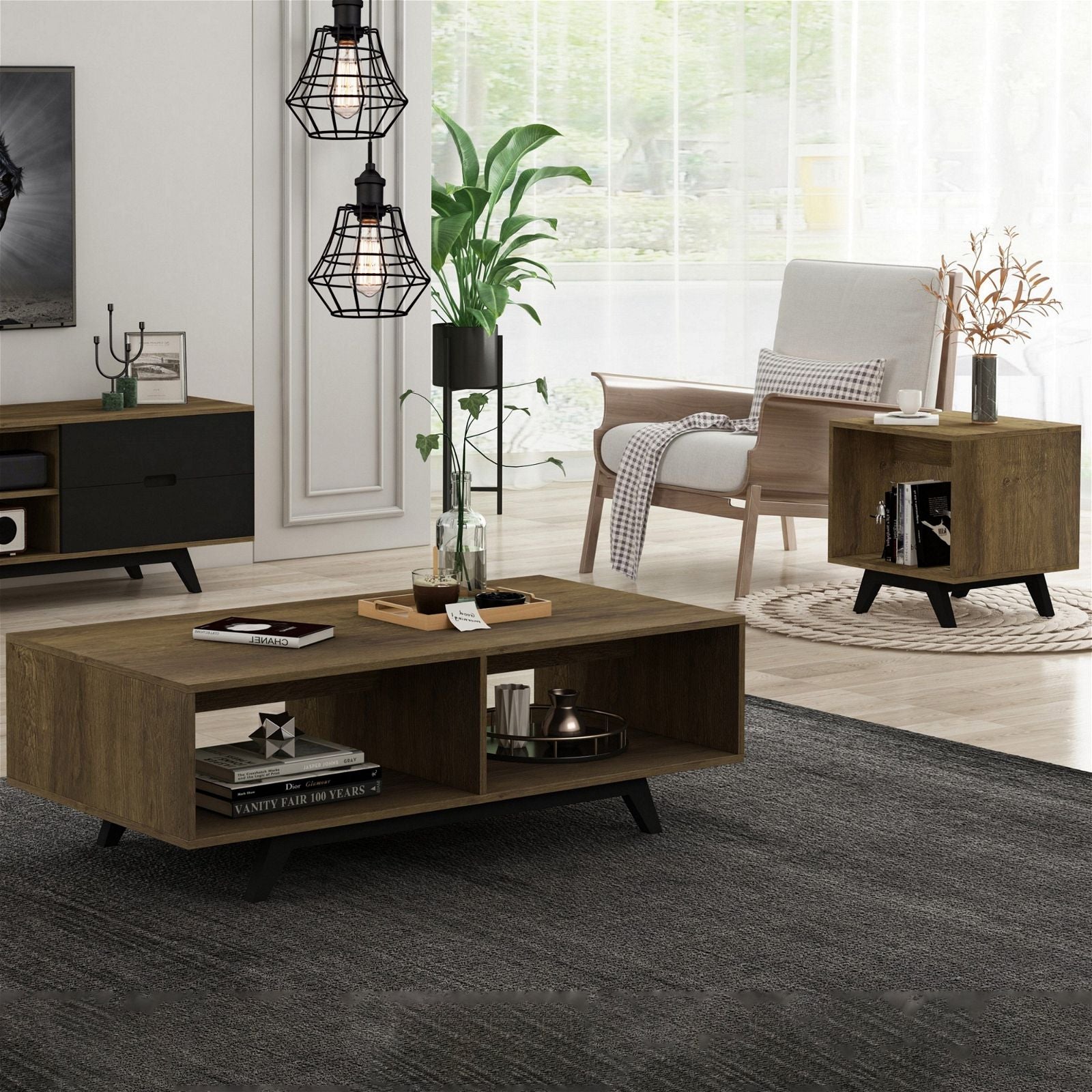 Tauris™ Dark Oak Metro End Table - Stylish Nightstand for Living Room, Bedroom & Office