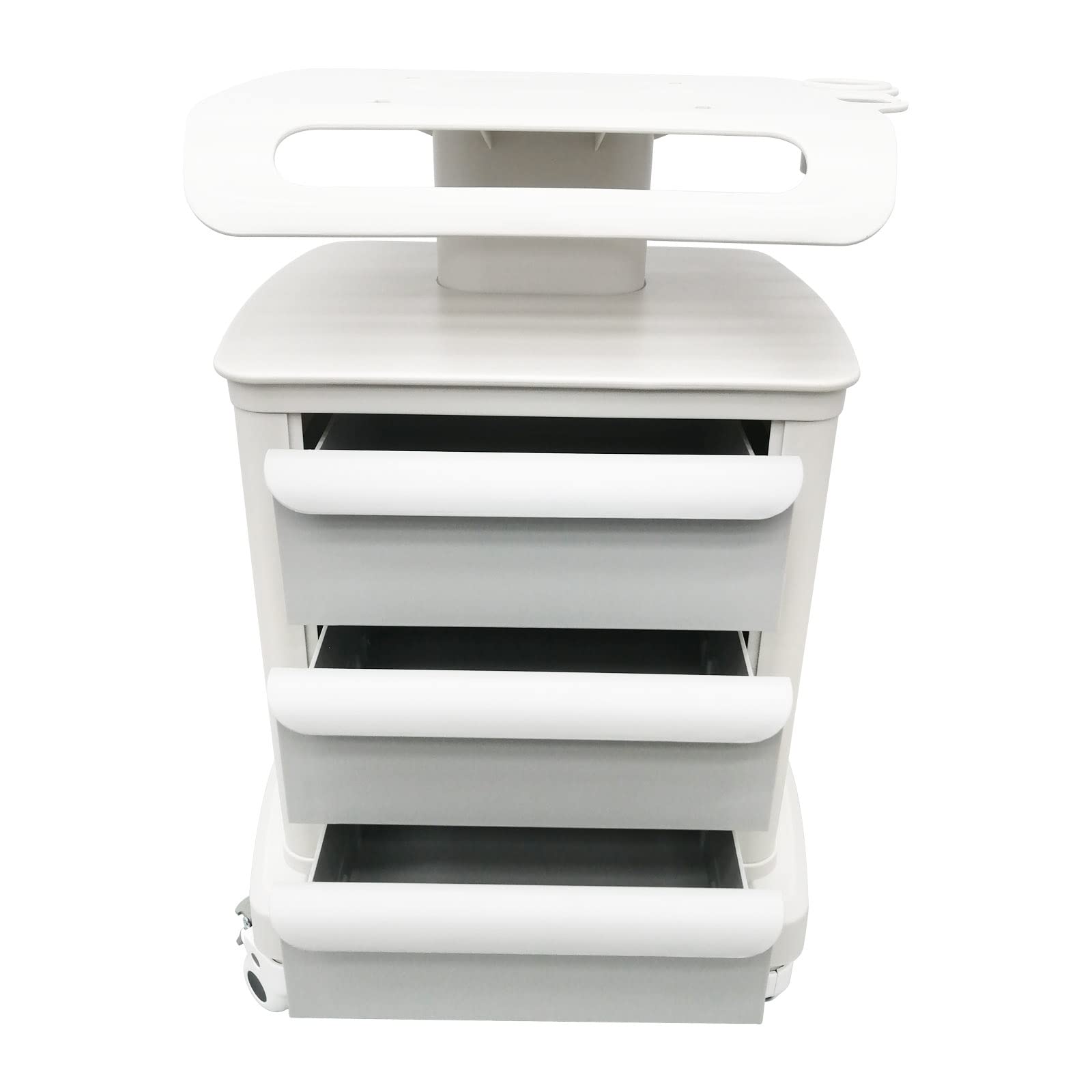INTBUYING Portable Ultrasound Scanner Trolley Cart - 3-Drawer ABS Mobile Utility Cart with Wheels for Hospital, Clinic & Beauty Salon | Ideal for Medical Equipment Storage & Beauty Tool Organization