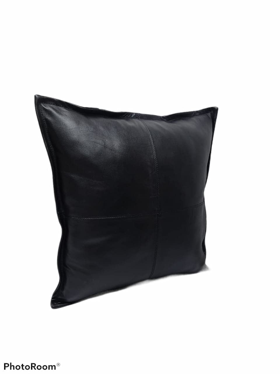 Premium Lambskin Leather Pillow Cover 20x20 Inches - Soft Decorative Throw Cushion Case for Sofa, Bed & Living Room - Black Box Set of 2 - Perfect for Home Decor, Cozy Reading Nook & Modern Interior Design