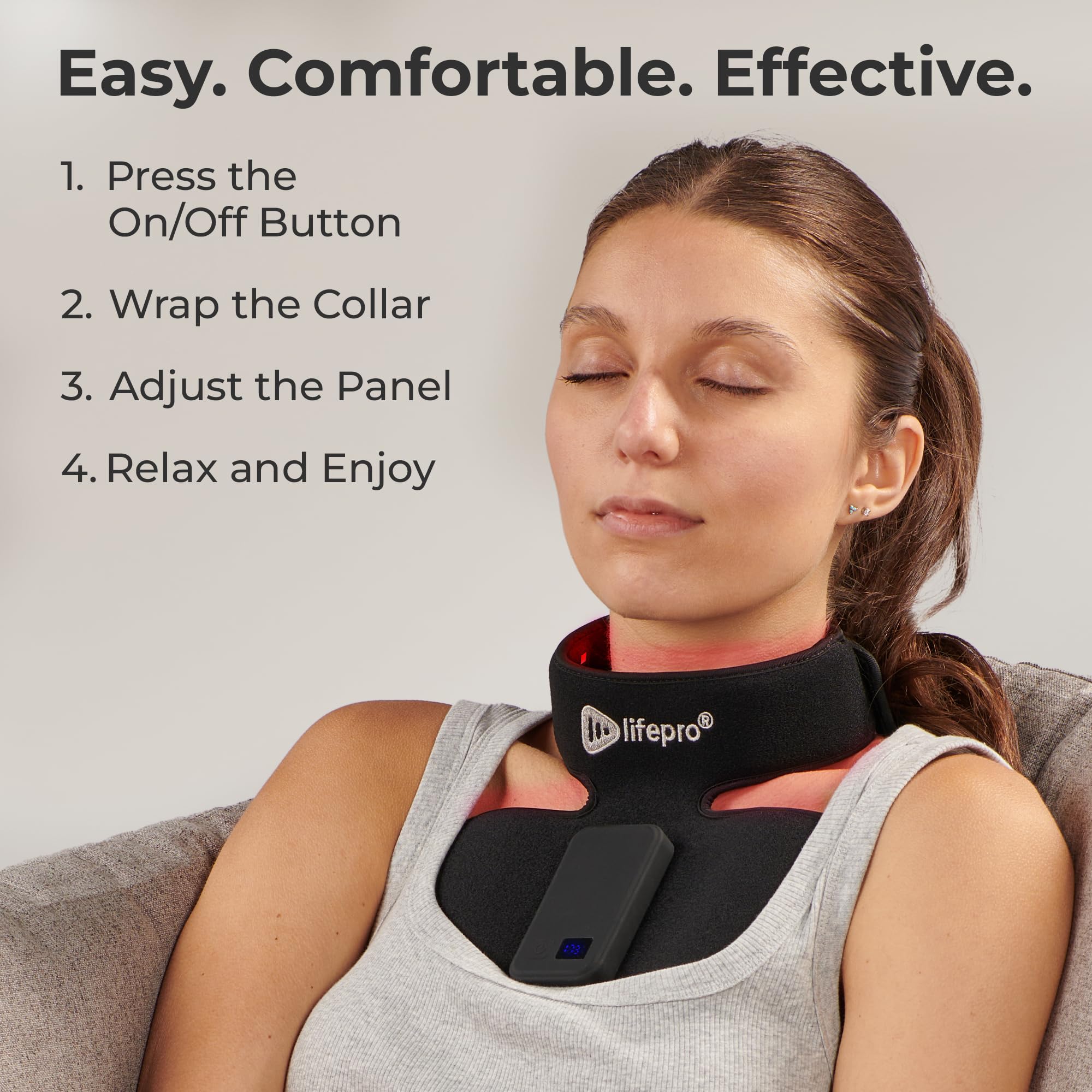 LifePro Red Light Therapy Device for Neck, Back & Chest Pain Relief - Portable & Rechargeable Near Infrared Light Therapy with 660nm Red & 850nm NIR LEDs - Perfect for Home Use, Muscle Recovery & Skin Care