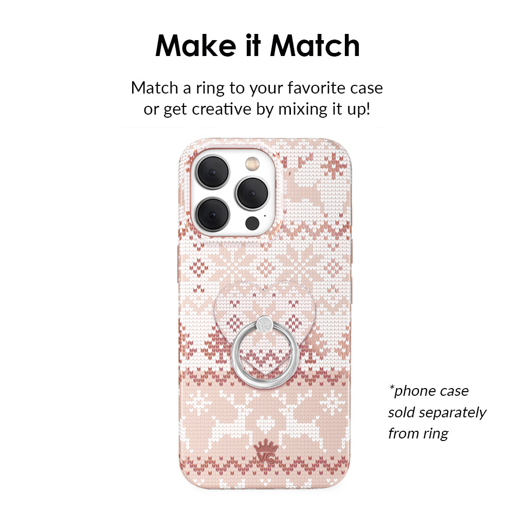 Cozy Chai Sweater Phone Ring Holder - Cute Knit Phone Grip Stand for iPhone & Samsung - Perfect for Selfies, Reading & Hands-Free Use at Home, Office or Travel