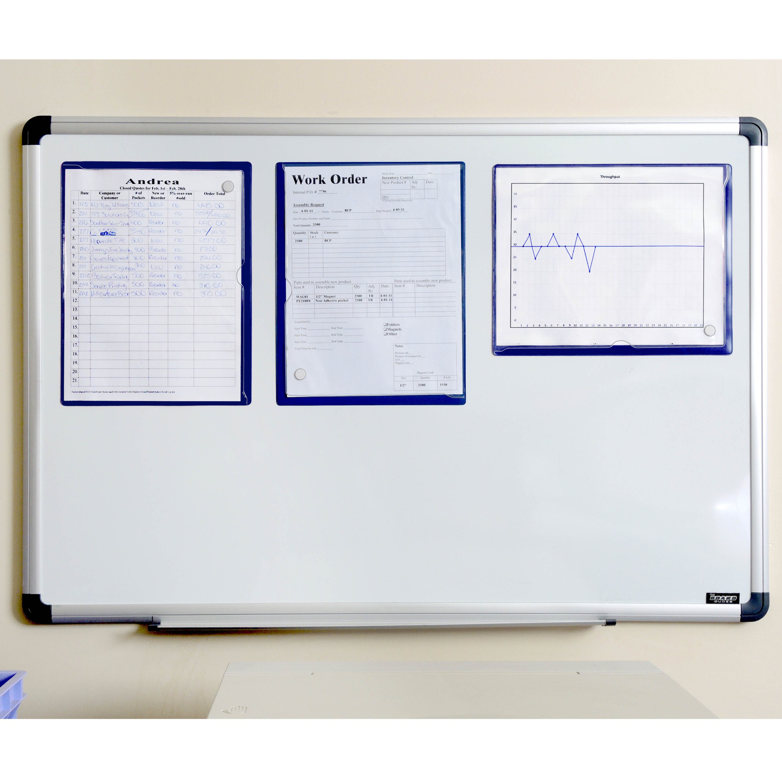 StoreSMART Magnetic Closure Pockets - 10-Pack Blue Document Holders (8.5