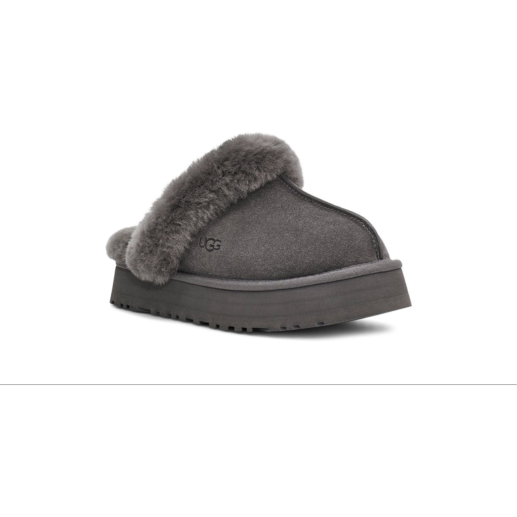 UGG Women's Disquette Platform Boots - Charcoal Gray Winter Snow Boots for Women | Warm & Comfortable for Cold Weather, Outdoor Walking, and Casual Wear