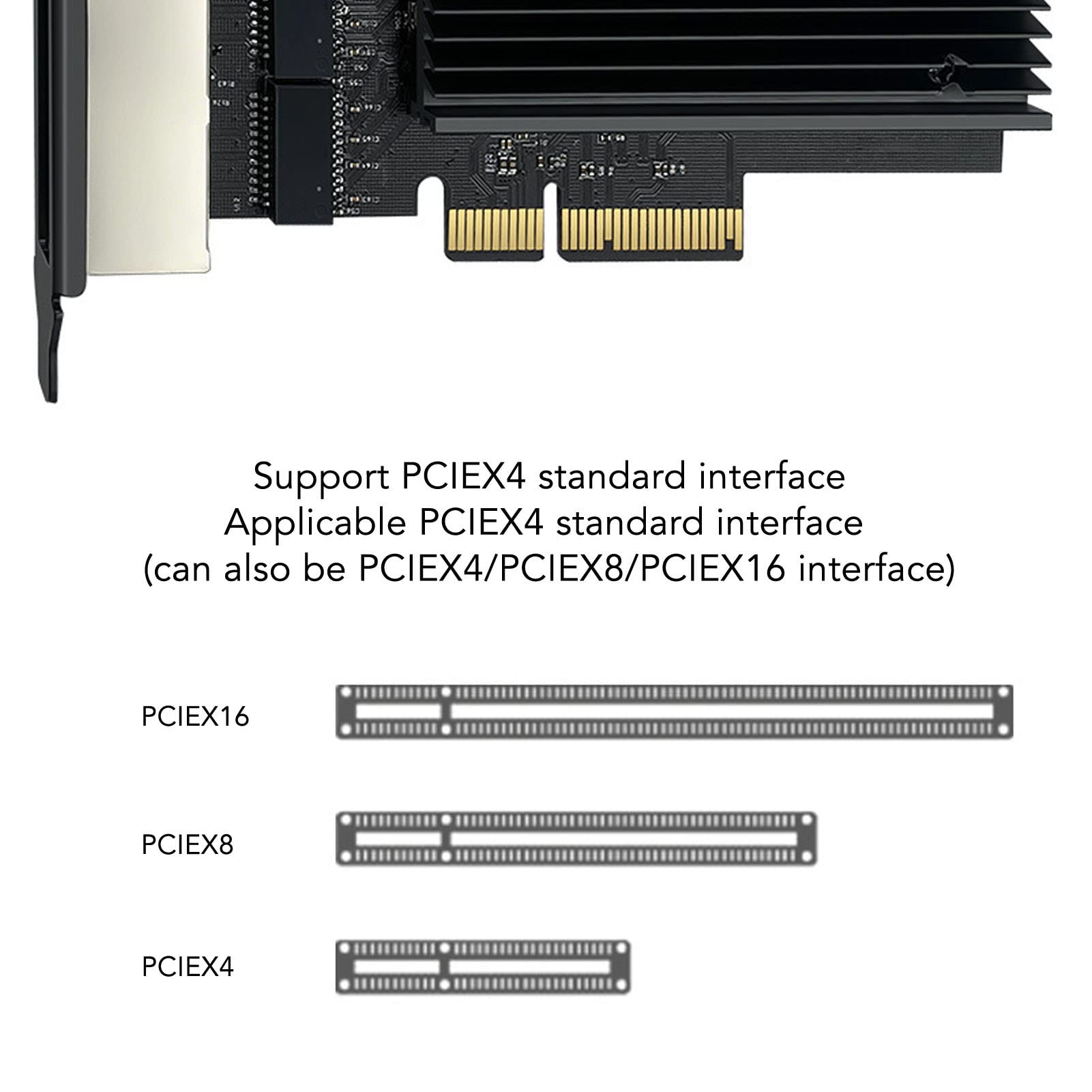 4 Port RJ45 Gigabit Ethernet PCIe Network Card - 10/100/1000/2500Mbps Multi-Gig LAN Adapter for Gaming, Office & Server Use - High Speed Internet Connectivity for PC, Workstation & Home Networking (Black)
