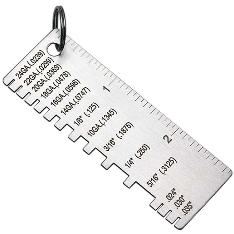 Stainless Steel Welding Gauge - Metal Sheet Thickness Gauge & Wire Gauge Ruler for Welding, Soldering & Metal Inspection | Portable Welder Tool for DIY, Construction & Metalworking Projects