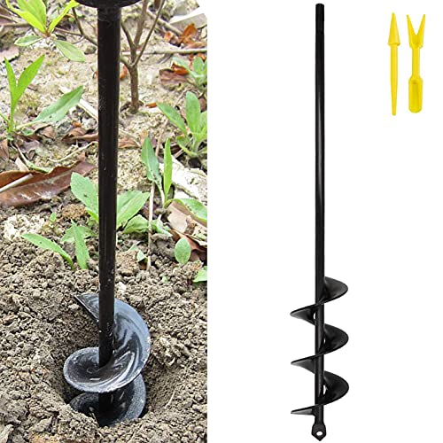 1.6x16.5 Inch Auger Drill Bit for Planting Bulbs & Flowers | Heavy Duty Post Hole Digger for 3/8