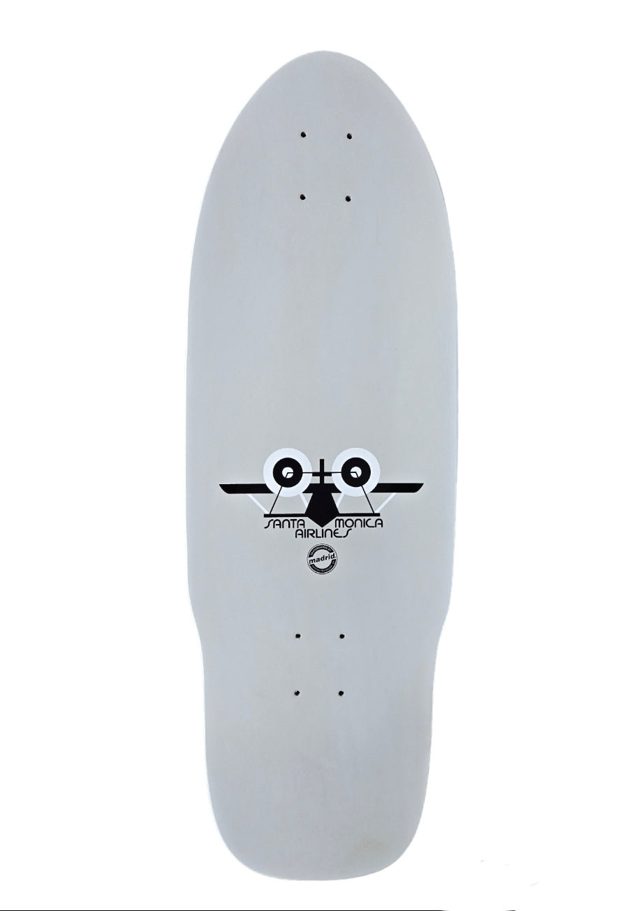 SMA Santa Monica Airlines Natas Skateboard Deck - Light Grey | Professional Skateboard for Street & Park Riding | Perfect for Skaters & Collectors