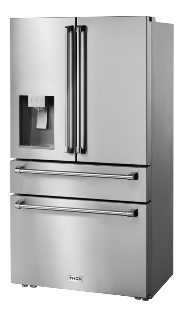 THOR Kitchen 36 Inch French Door Refrigerator with Ice and Water Dispenser - Professional Stainless Steel Fridge for Home Kitchen, Restaurant & Commercial Use (TRF3601FD) - Perfect for Large Families, Entertaining & Food Storage