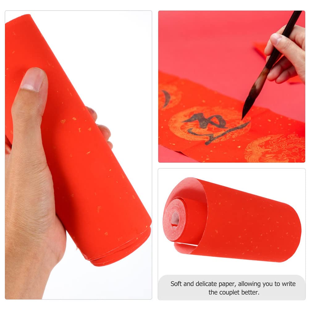 Chinese New Year Red Couplet Paper Roll - DIY Spring Festival Scrolls for Calligraphy, Ink Writing & Home Decoration | Traditional Chunlian Art Paper for Wall Decor, Gift Wrapping & Cultural Celebrations