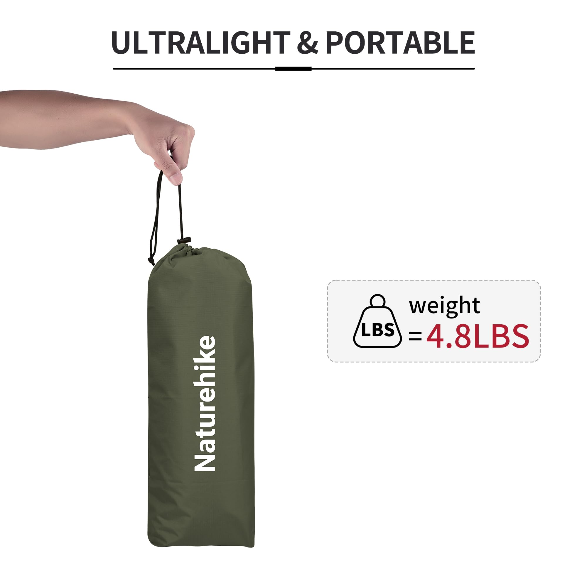 Naturehike Ultralight Folding Camping Cot Bed - Portable Compact Sleeping Cot for Adults, Supports 330 lbs - Perfect for Camping, Hiking, Backpacking & Outdoor Adventures