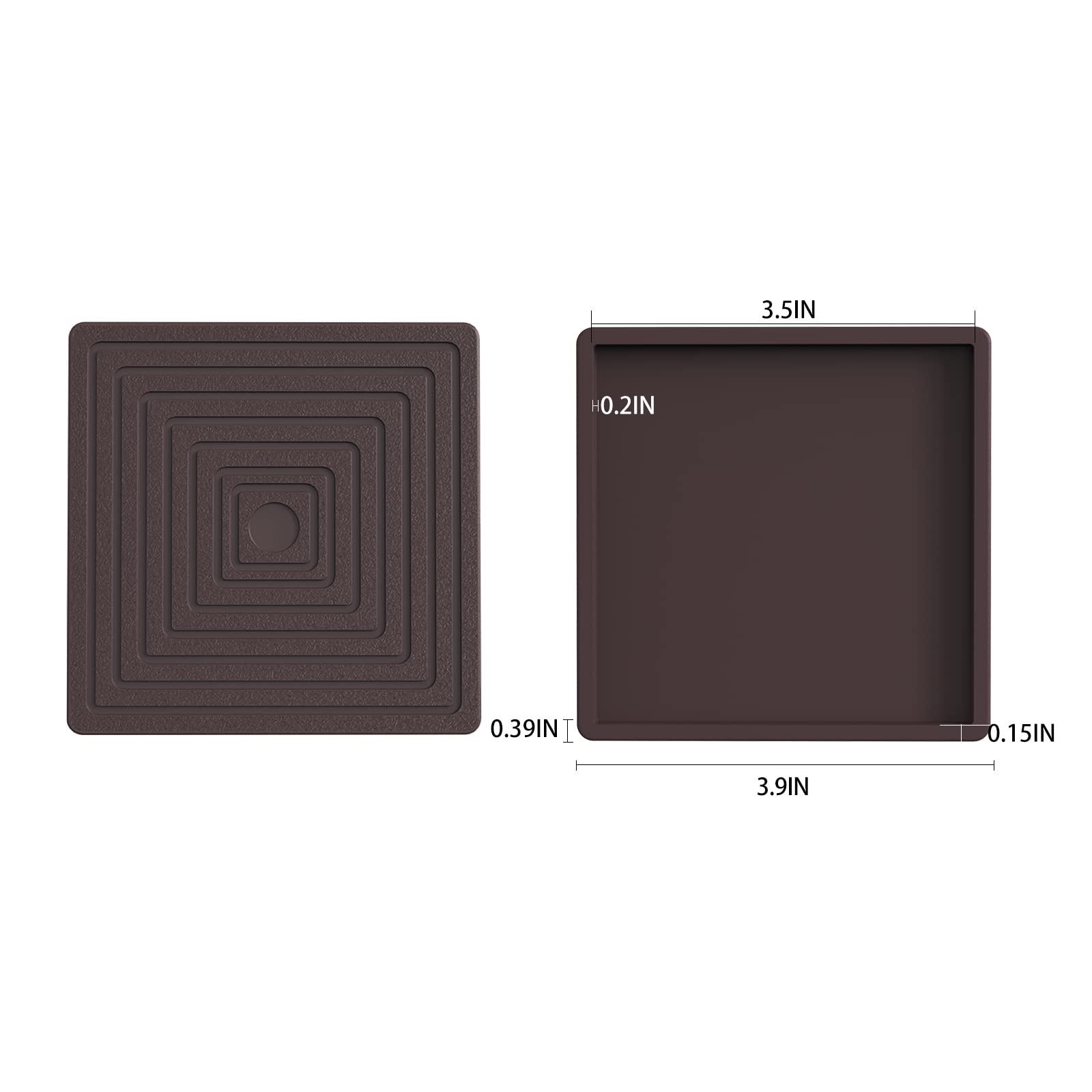 4Pcs 3.5 Inch Brown Rubber Non-Slip Furniture Coasters - Heavy Duty Bed Leg Pads & Floor Protectors for Hardwood Floors - Perfect for Sofas, Chairs, Tables & Moving Furniture Safely