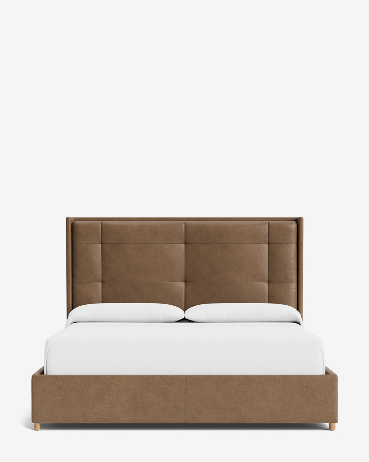 Luxury Ria Upholstered Bed Frame - Queen Size Platform Bed with Soft Fabric Headboard - Modern Bedroom Furniture for Master & Guest Rooms