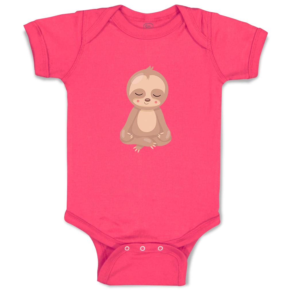 Custom Personalized Baby Bodysuit - Cute Sloth Yoga Design for Boys & Girls | 100% Cotton Soft Infant Clothes | Perfect for Newborn Photoshoots, Playtime & Gifts