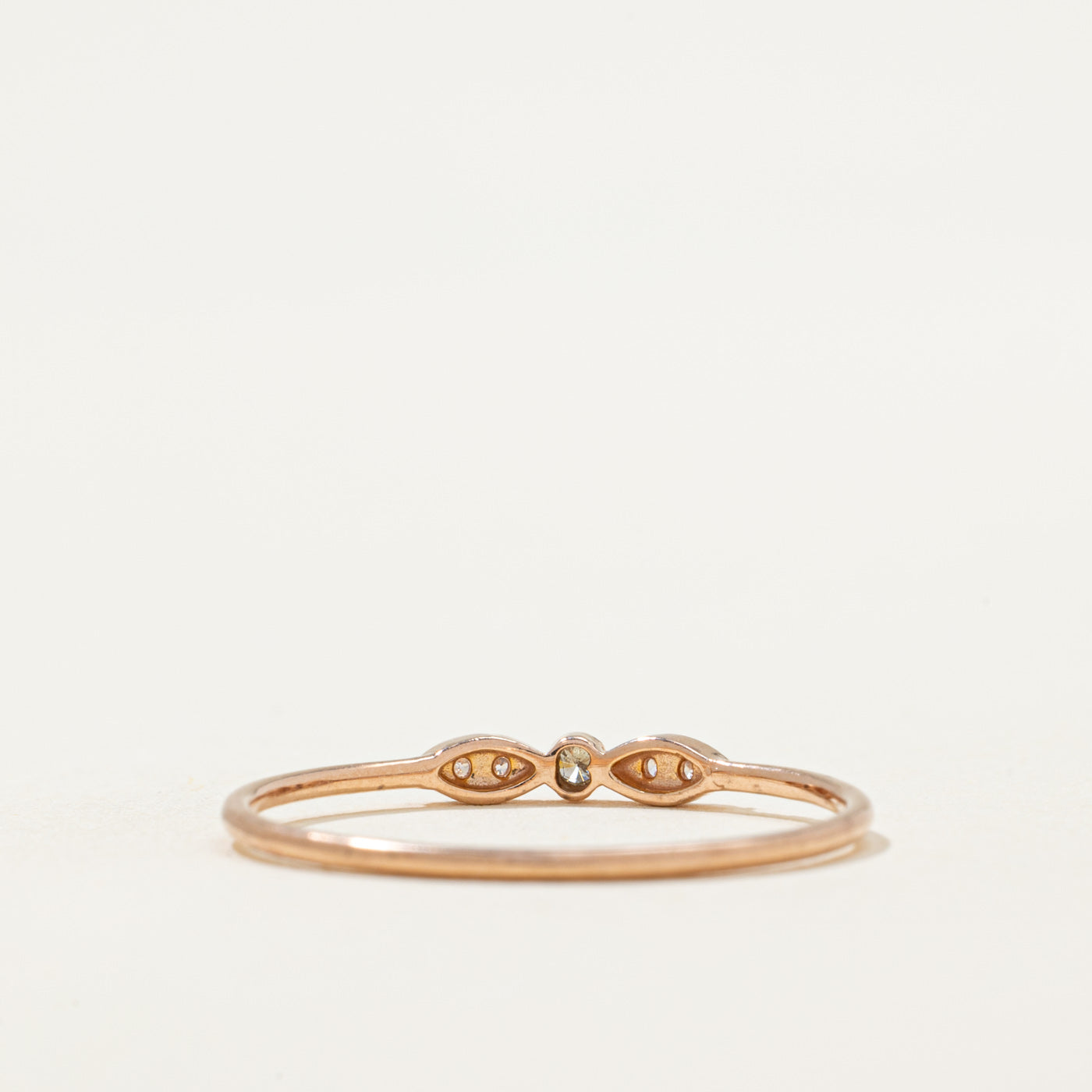 Rose Gold Diamond Petite Ring - 0.04ctw Size 9 | Dainty Stackable Wedding Band, Anniversary Gift for Her | Perfect for Everyday Wear & Special Occasions