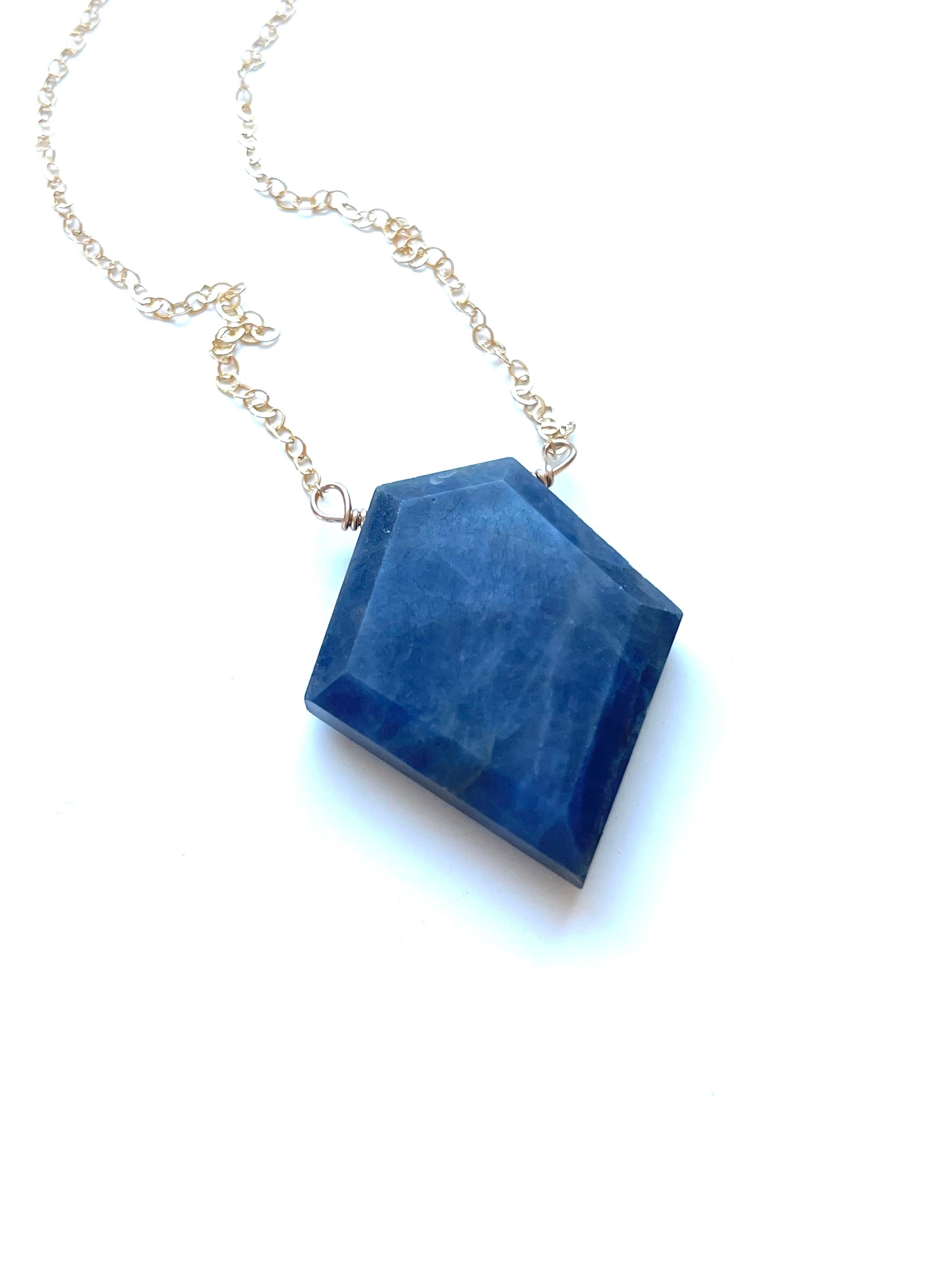 Exquisite Large Blue Sapphire Necklace - 14K Gold or 925 Sterling Silver - Perfect for Weddings, Anniversaries & Special Occasions