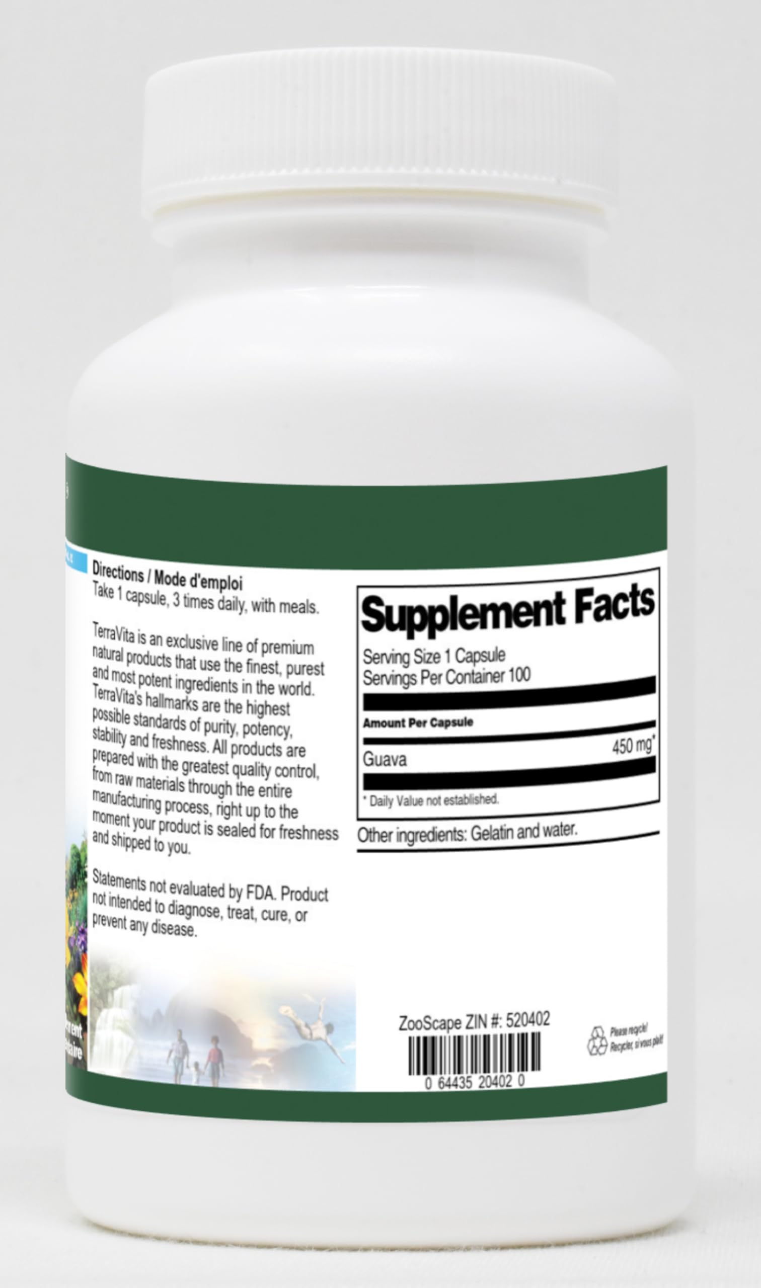 Guava Leaf Extract 450mg (100 Capsules per Bottle, ZIN: 520402) - 2 Pack Supplement for Immune Support & Digestive Health - Perfect for Daily Wellness Routine & Natural Detox
