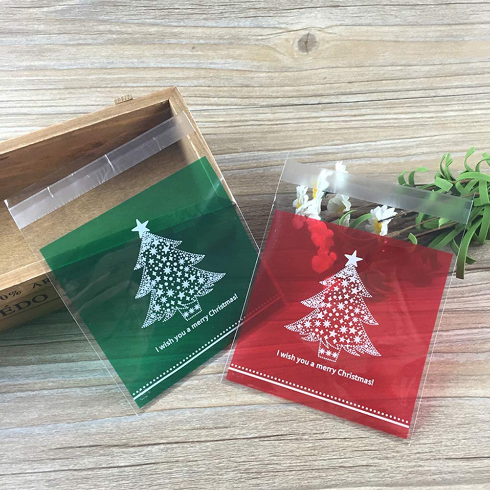 200pcs Clear Christmas Cookie Bags - 4x6 Inch Cellophane Treat Bags for Holiday Gifts, Party Favors, Biscuits & Goodies | Bulk Food Storage, Xmas Treats, Baked Goods Packaging