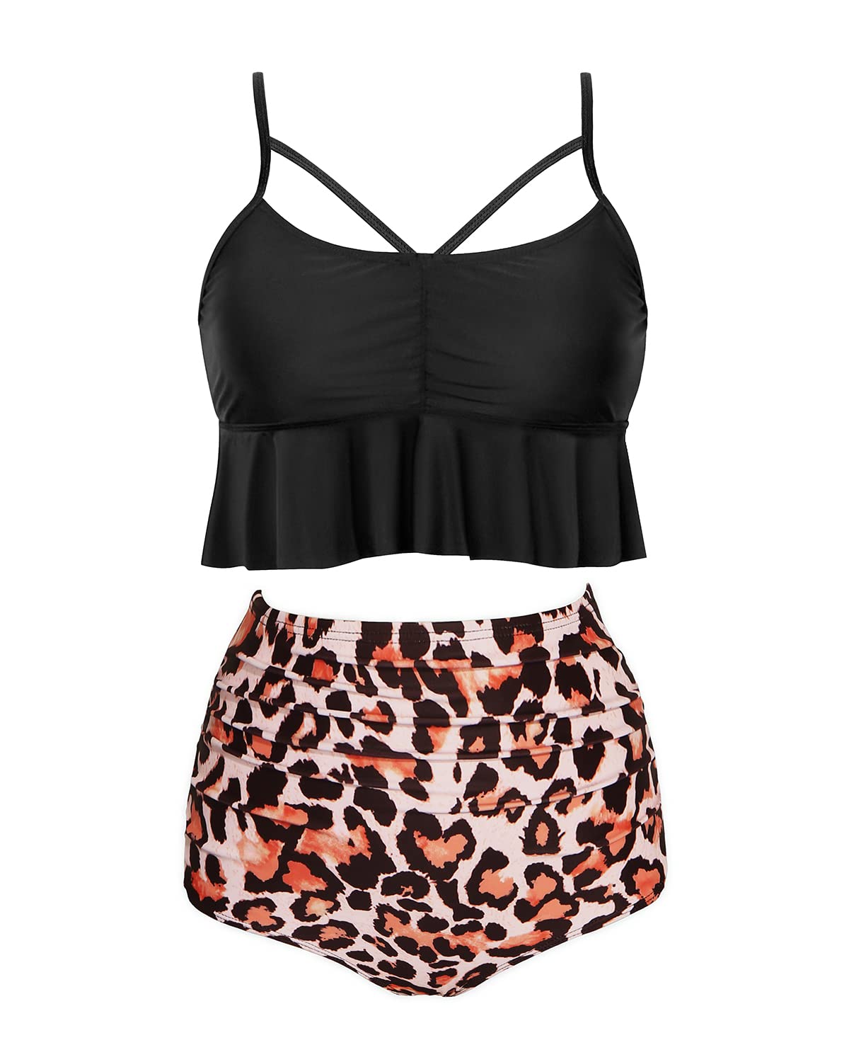 Tempt Me Two Piece High Waisted Bikini Swimsuits for Women - Sexy Swim Tops with Bottoms Bathing Suits - Perfect for Beach Vacation, Pool Party & Summer Getaway