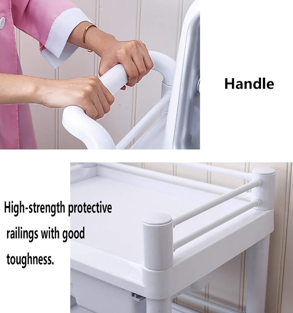 Portable 2-Tier Hand Truck with Wheels & Drawers - Multi-Purpose Service Cart for Home, Salon, Spa & Office Storage - White Utility Organizer Trolley | Ideal for Beauty Equipment, Household Items & Retail Supplies