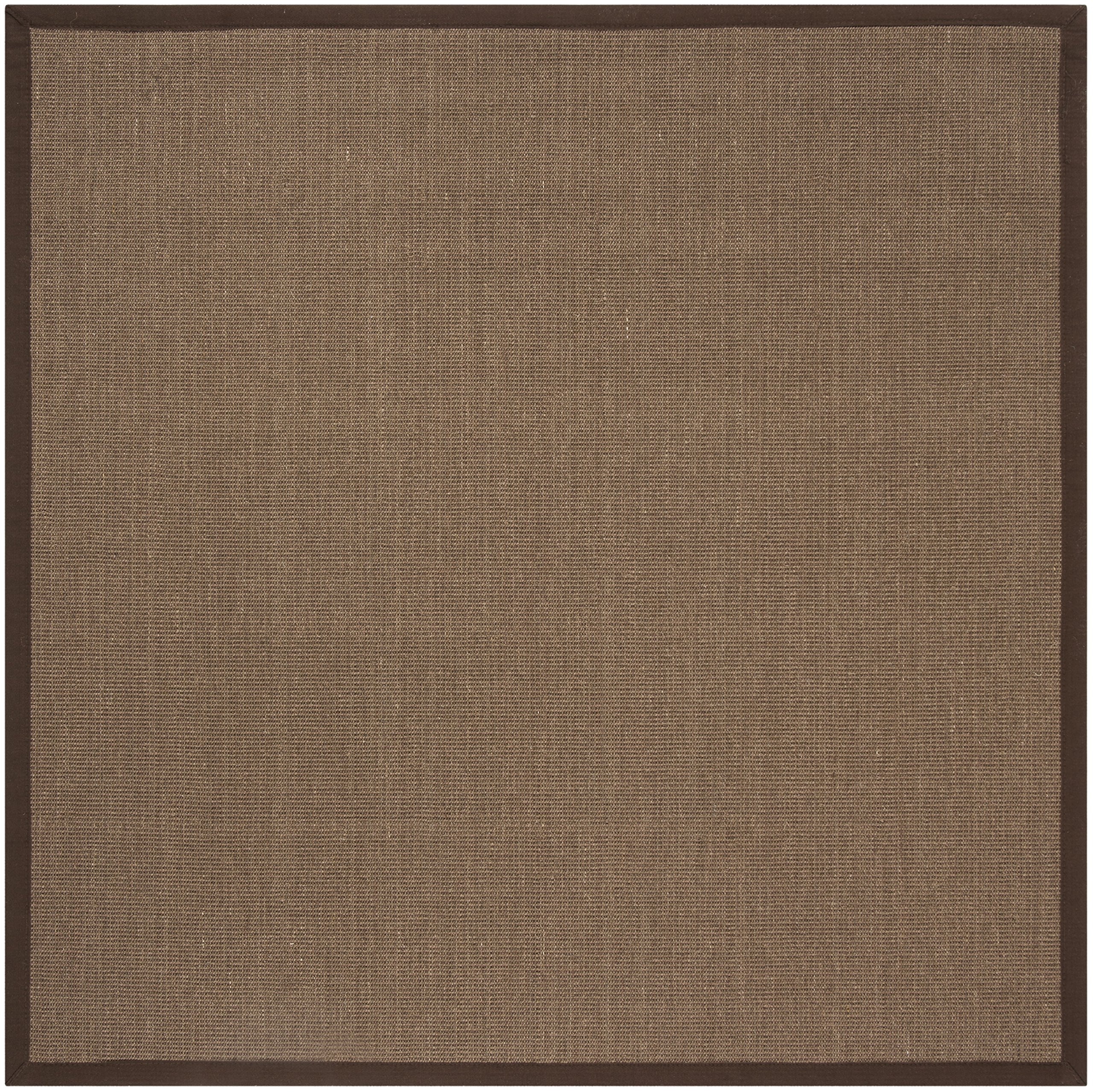 Safavieh Natural Fiber Collection 6'x6' Brown Sisal Area Rug with Border - Durable & Stylish Floor Covering for Living Room, Bedroom or Office Decor