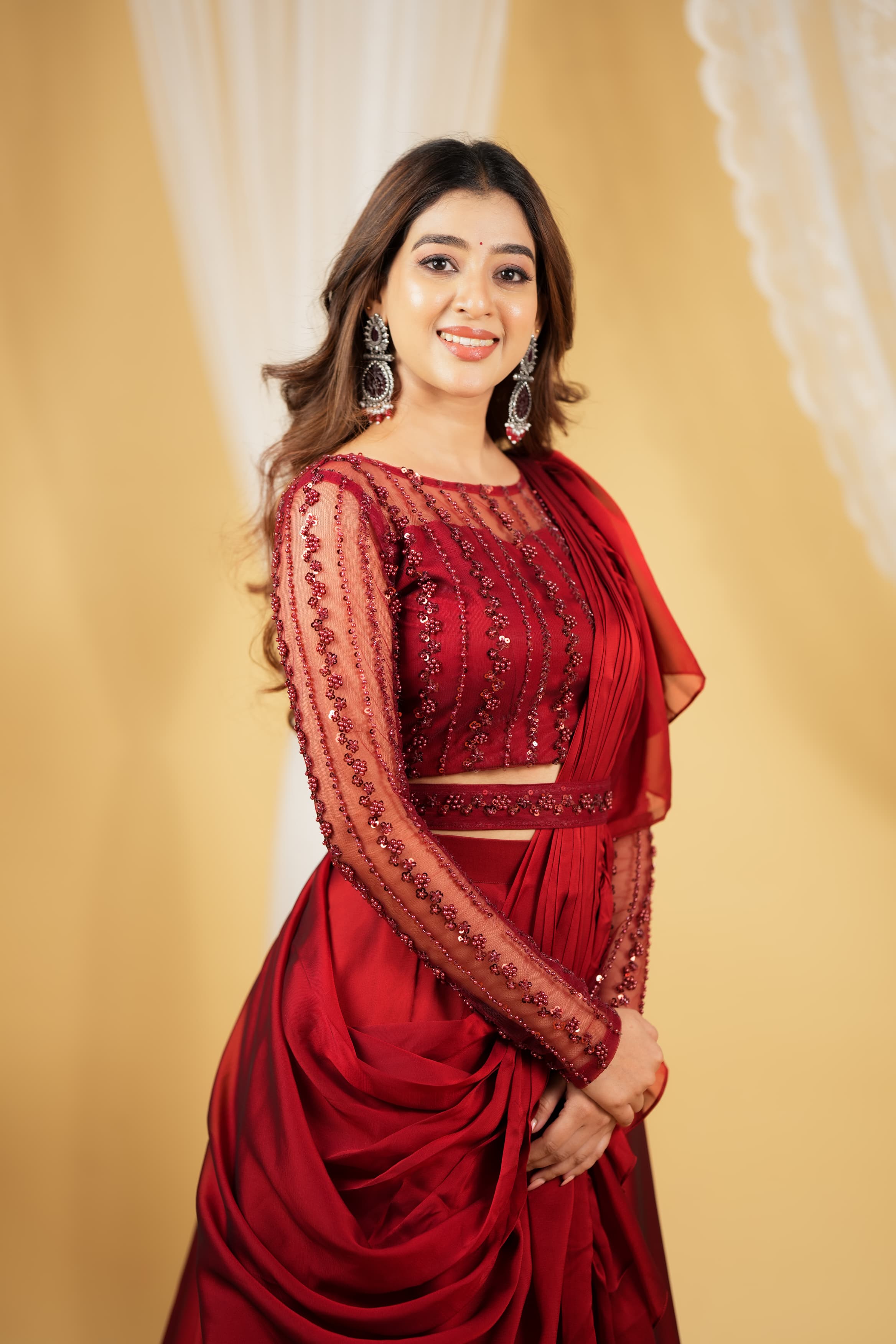 Tharini Premium Designer Drape Wear - Elegant Shawl & Scarf for Women | Perfect for Weddings, Parties & Evening Events