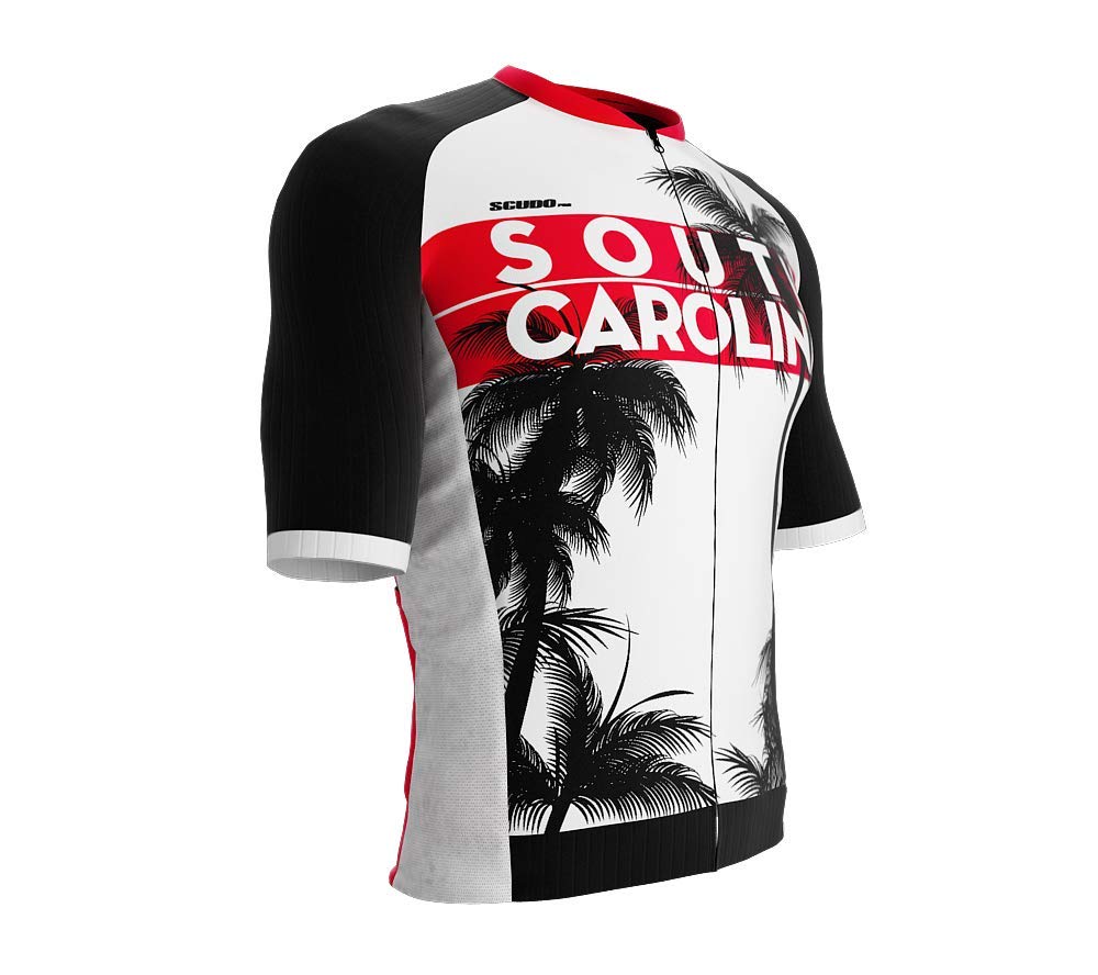 ScudoPro Pro-Elite Men's Cycling Jersey - Short Sleeve Breathable Bike Shirt with South Carolina State Icon Design | Perfect for Road Biking, Mountain Cycling & Outdoor Sports