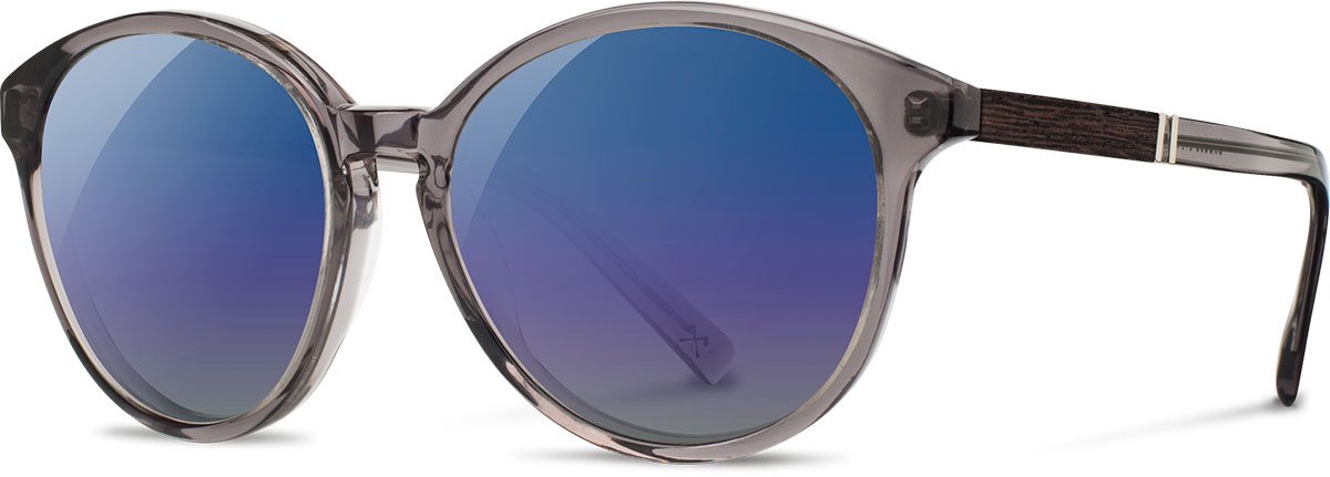 Shwood Bailey Acetate Sunglasses for Men & Women - Smoke/Ebony/Blue Fade Polarized Lenses - UV Protection, Lightweight & Stylish for Outdoor Activities, Driving, Beach & Fashion