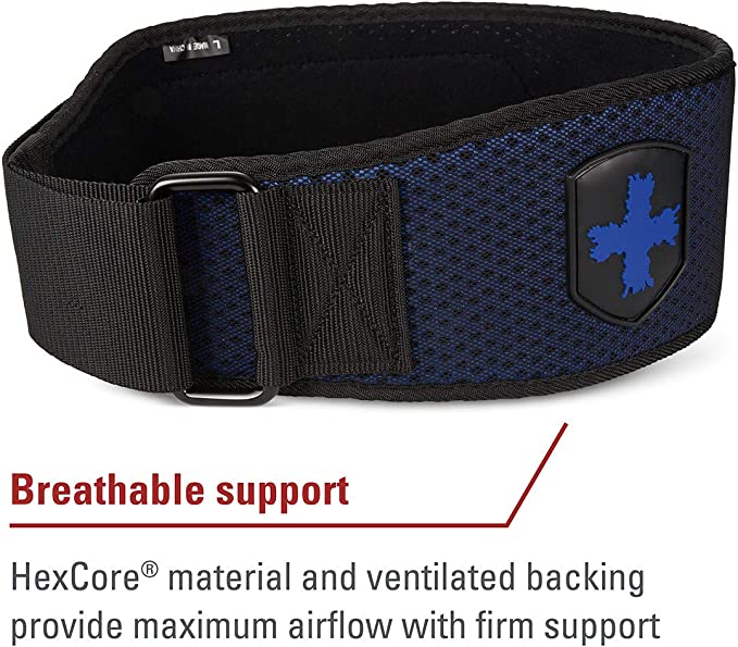 Harbinger Unisex 4.5-Inch Foam Core Weightlifting Belt - Blue | Gym Workout Belt for Powerlifting, CrossFit & Strength Training