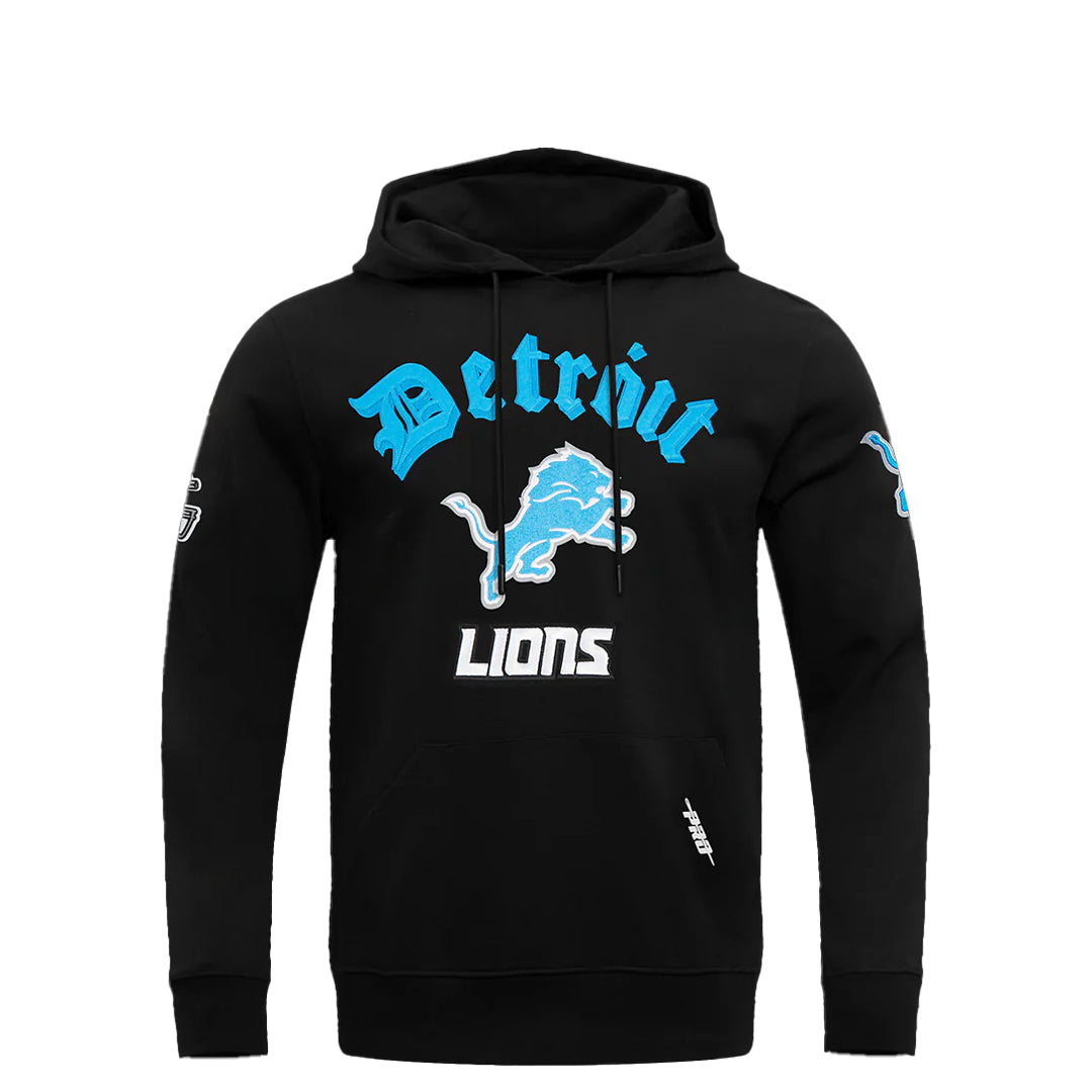 Detroit Lions NFL Old English Pullover Hoodie - Black - Official Licensed Fan Apparel for Game Day & Casual Wear