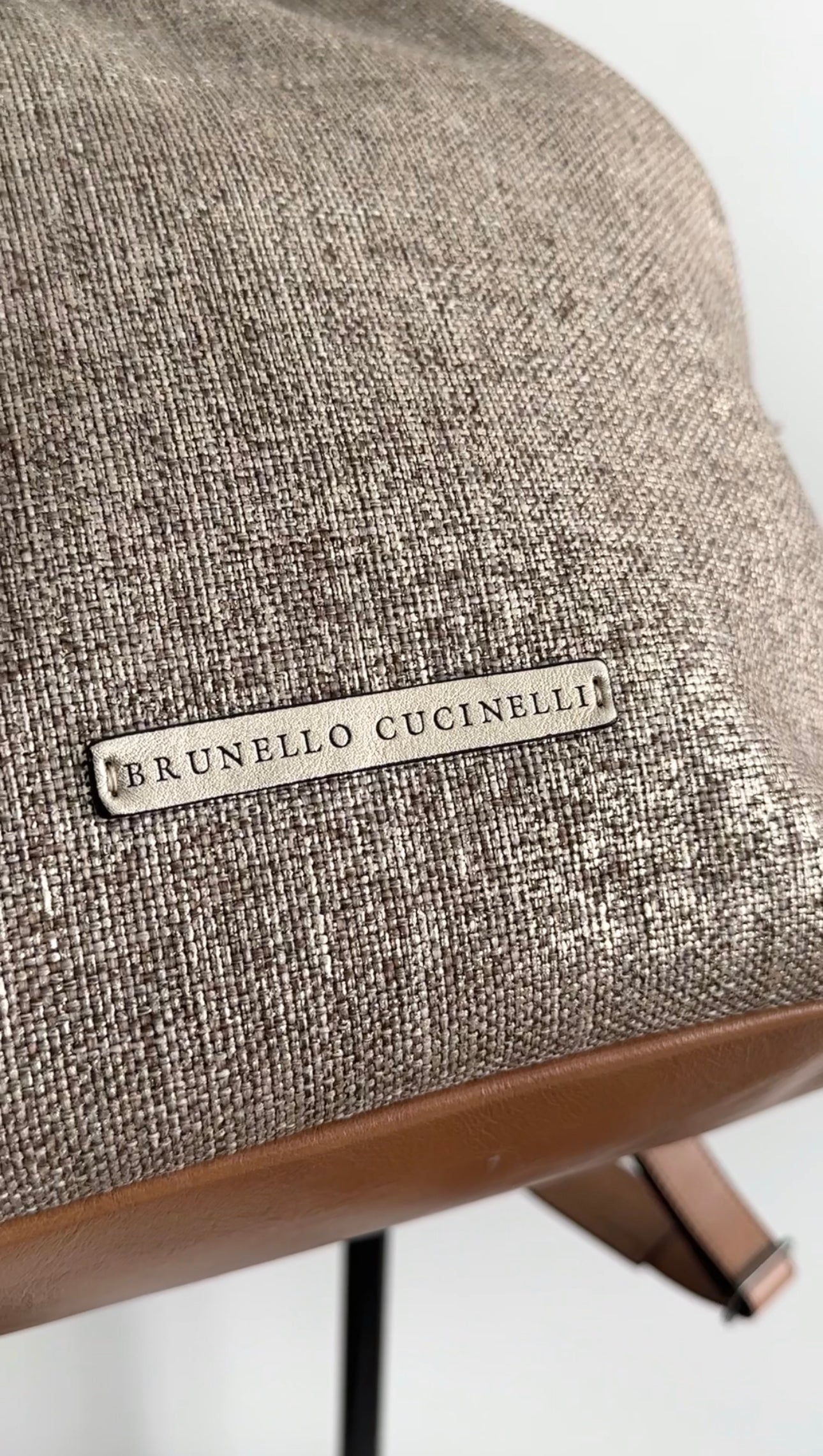 Brunello Cucinelli Gold Metallic Canvas Fringe Backpack for Women - Luxury Designer Handbag for Travel, Work & Everyday Use