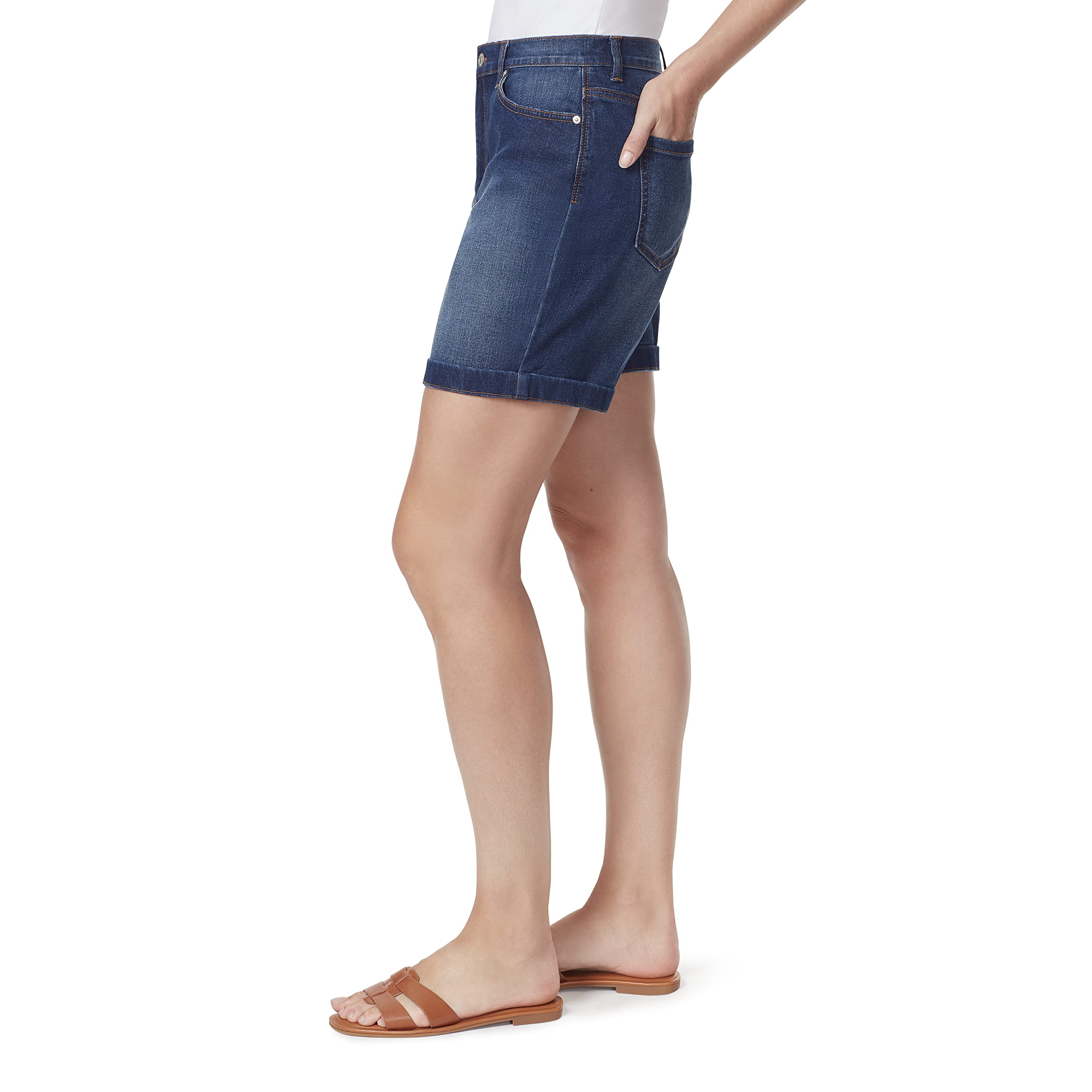 Gloria Vanderbilt Women's Amanda Classic Denim Shorts - Comfortable High Waist Jean Shorts for Casual Wear, Summer Outfits & Beach Vacations