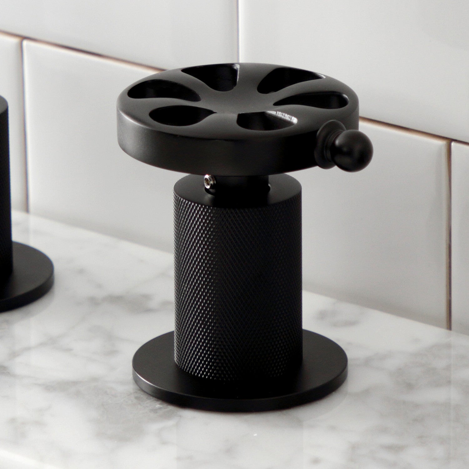 Belknap KS1410RX Matte Black Widespread Bathroom Faucet - 3 Hole Deck Mount with Push Pop-Up Drain - Perfect for Modern Bathroom Renovations and Vanity Upgrades