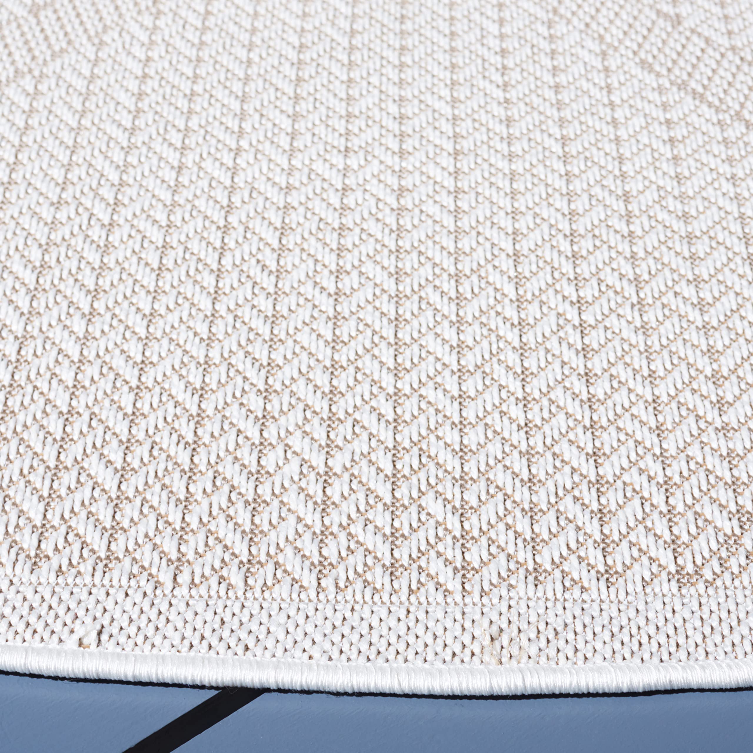 SAFAVIEH Bermuda Collection 8' Round Cream & Beige Area Rug - Non-Shedding, Machine Washable Indoor/Outdoor Rug for Easy Care - Perfect for Living Room, Bedroom, Patio, Backyard & Mudroom (BMU811A)