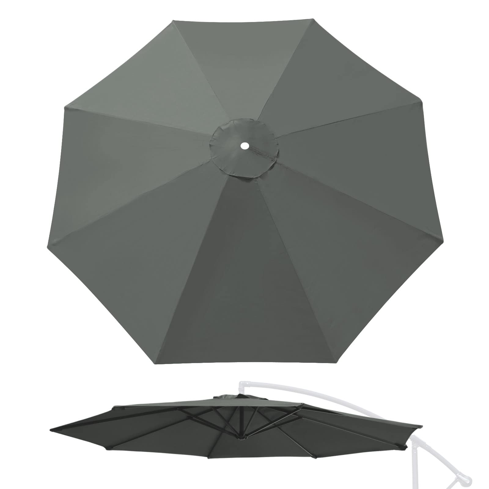 YardGrow 10ft 8-Rib Umbrella Canopy Replacement for Outdoor Patio