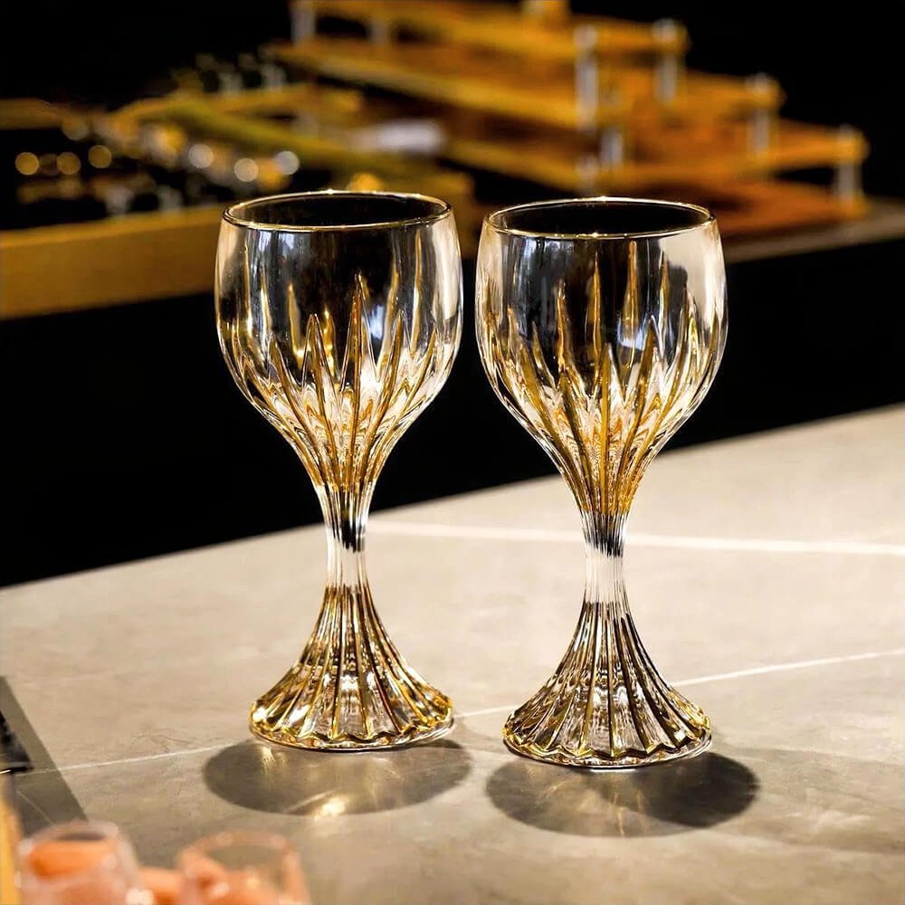 Premium Massimo Goblet Cocktail Glasses Set of 2 - Elegant Wine & Champagne Glasses for Parties, Weddings & Home Bar Decor