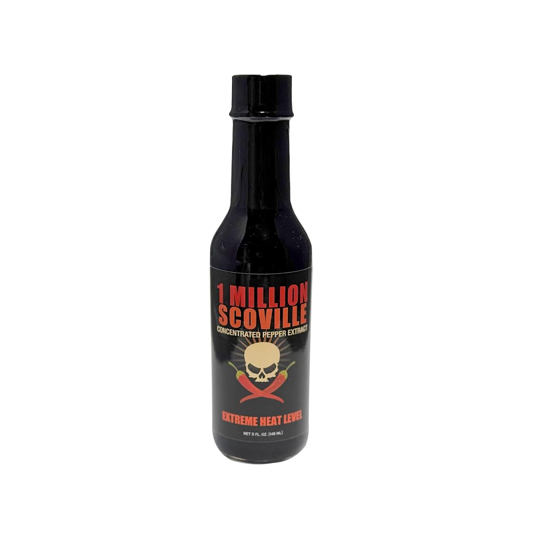1 Million Scoville Pepper Extract Hot Sauce - 5oz Bottle of Extreme Heat for Cooking, Grilling & Spicy Food Challenges | Perfect for Wings, Tacos & Bloody Marys