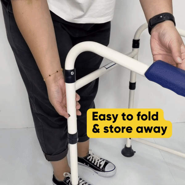 Sturdy Bathroom Safety Rail for Elderly & Disabled - Non-Slip Shower Grab Bar with Secure Mounting - Perfect for Bathroom, Shower & Toilet Safety (White)
