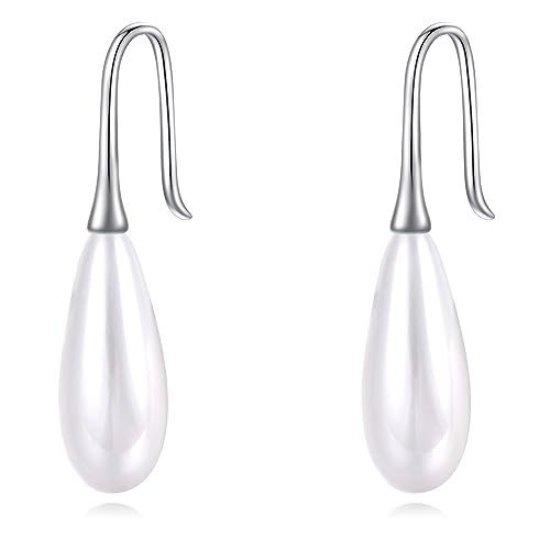 Pull through pearl earrings
